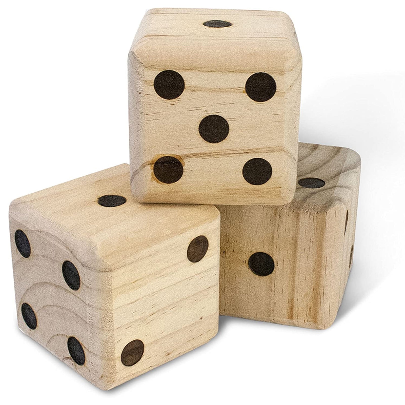Yard Games Giant 3.5 Inch Wooden Dice Set with Scorecards & Case (Open Box) - VMInnovations