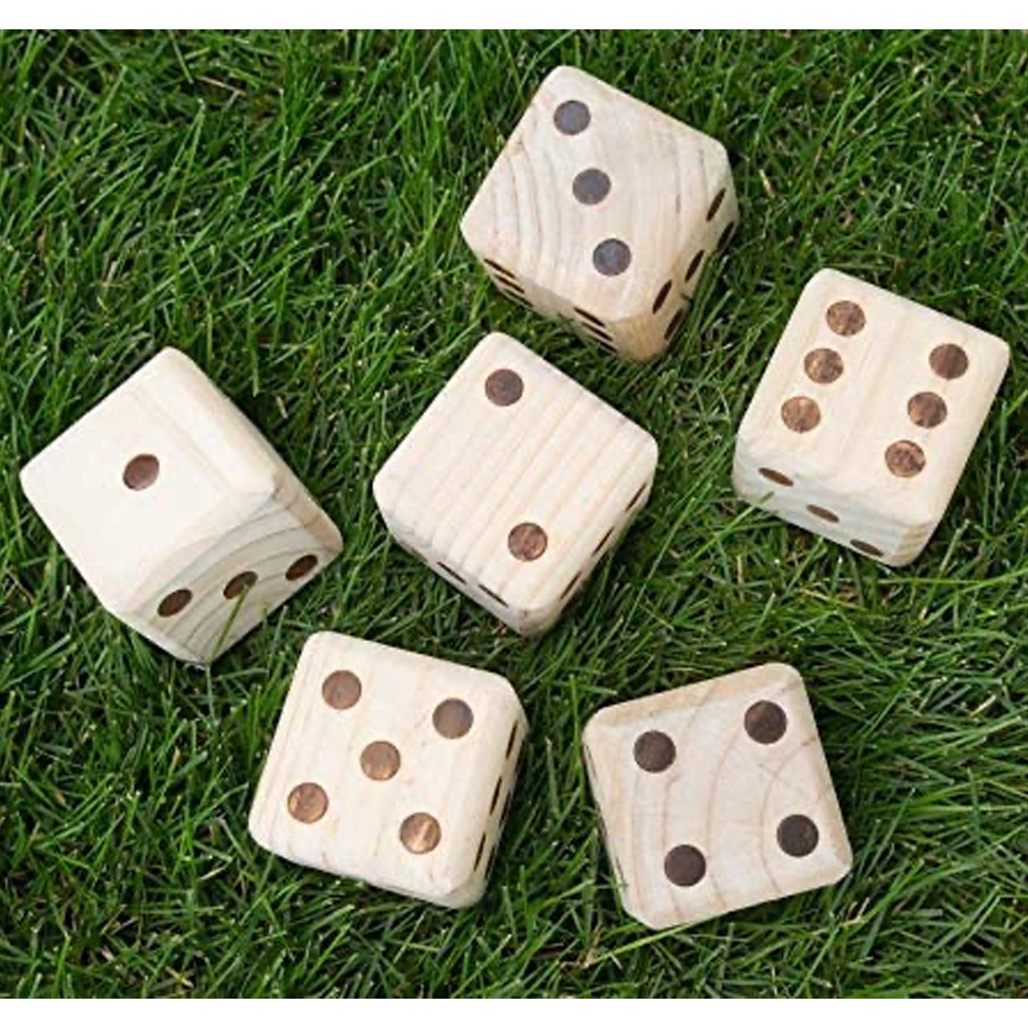 YardGames Giant Outdoor Indoor Wooden Dice Set w/ Scorecards & Case, 2.5 Inch - VMInnovations