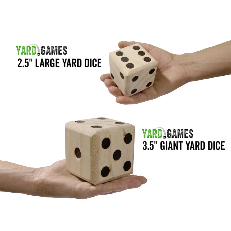 Yard Games Giant Wooden Dice Set w/ Scorecards & Case, 2.5 Inch (Used)