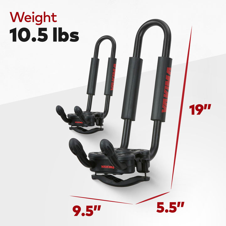 JayHook J-Cradle Rooftop Kayak Mount, Roof Rack w/Padding & Tie Downs (Open Box) - VMInnovations