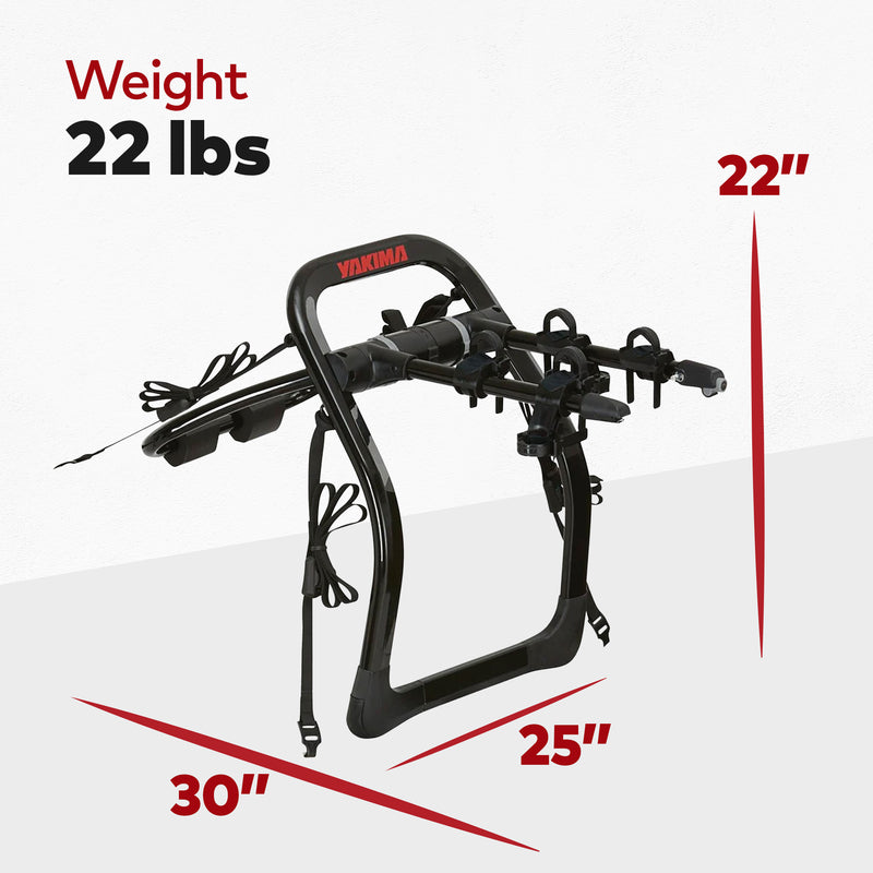 Yakima 2 Bike Capacity Trunk Bike Strap Rack w/ZipStrips, Black (Open Box)