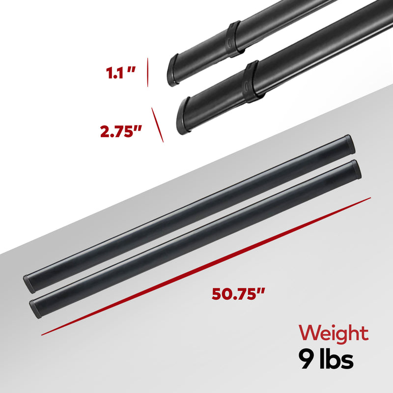 YAKIMA 50" Steel CoreBar Aerodynamic Roof Rack Crossbars, Black, Set of 2 (Used)