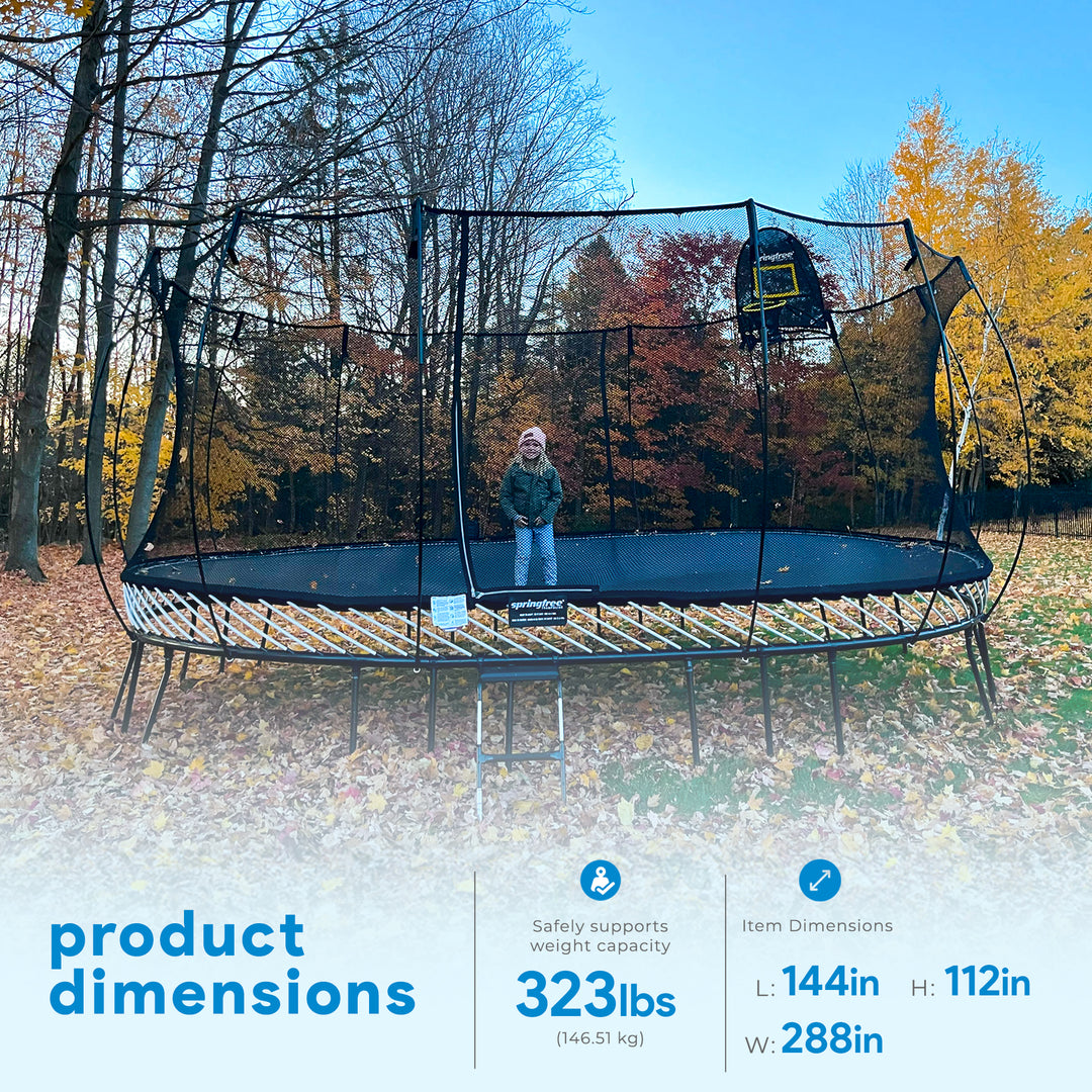 Springfree Trampoline 12'x19' Jumbo Oval Trampoline with 22'x29' Space Required - VMInnovations