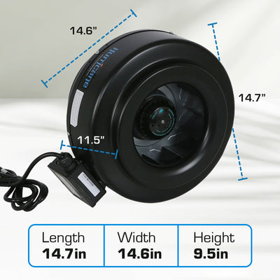 Hurricane Commercial Grade Inline Wall Mount Fan For HVAC & Uses (Damaged) - VMInnovations