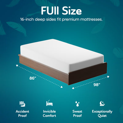 Sleepgram Breathable Sweat Proof Cotton Cover Mattress Protector, Full, White