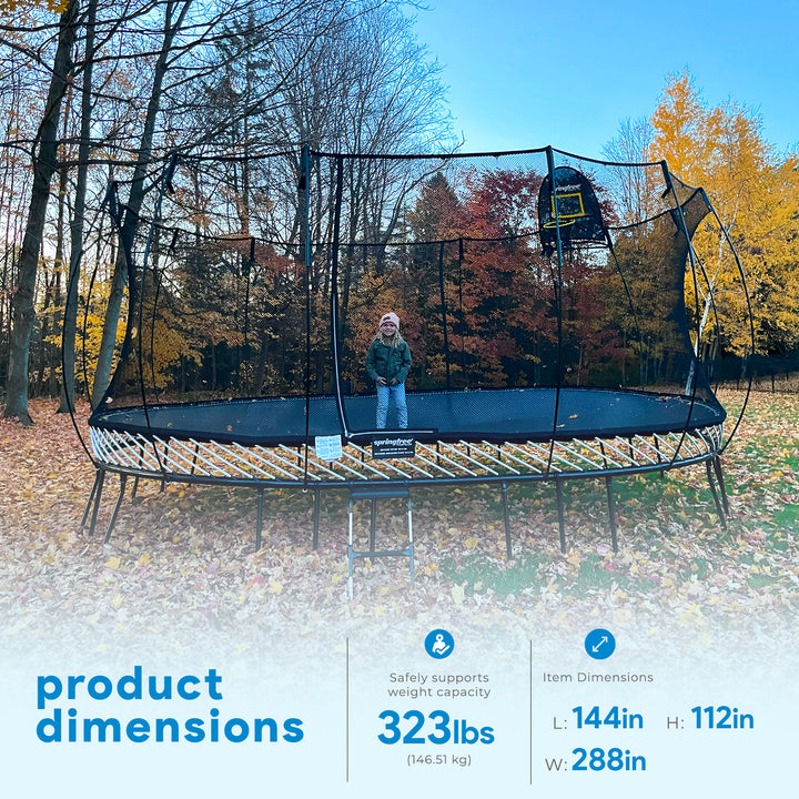 Springfree Trampoline 12'x19' Jumbo Oval Trampoline with 22'x29' Space Required