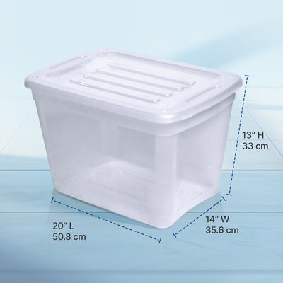 Gracious Living 10 Gallon Stackable Home Storage Tote Container Bin w/Lid, Clear - VMInnovations