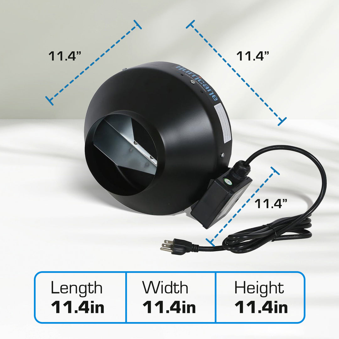 Hurricane Commercial Grade Inline Wall Mount Fan For HVAC & Ventilation Uses