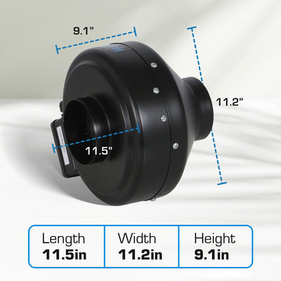 Hurricane Commercial Grade Inline Wall Mount Fan For HVAC & Ventilation Uses - VMInnovations