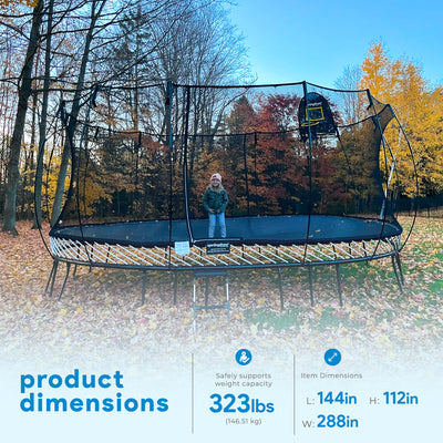 Springfree Trampoline 12'x19' Jumbo Oval Trampoline with 22'x29' Space Required