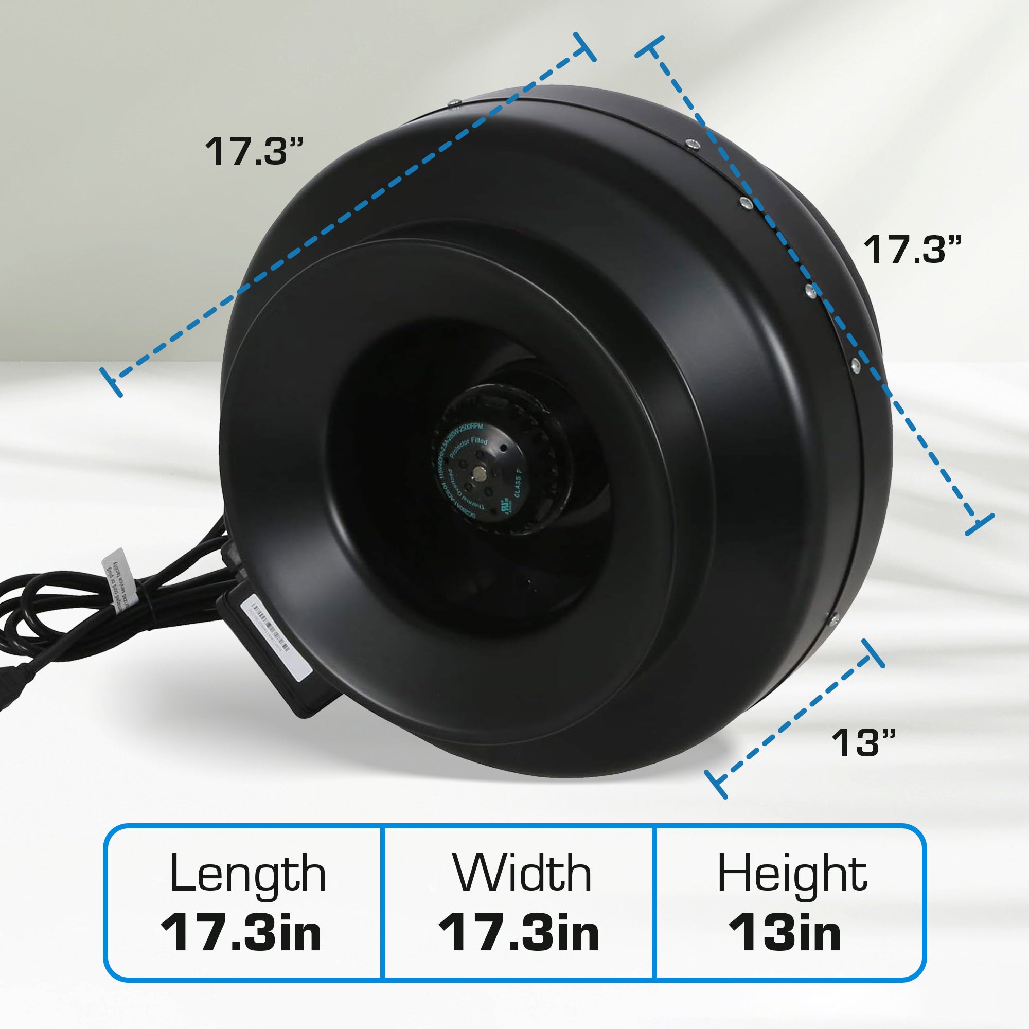 Hurricane Commercial Grade Inline Wall Mount Fan For HVAC & Ventilation Uses - VMInnovations