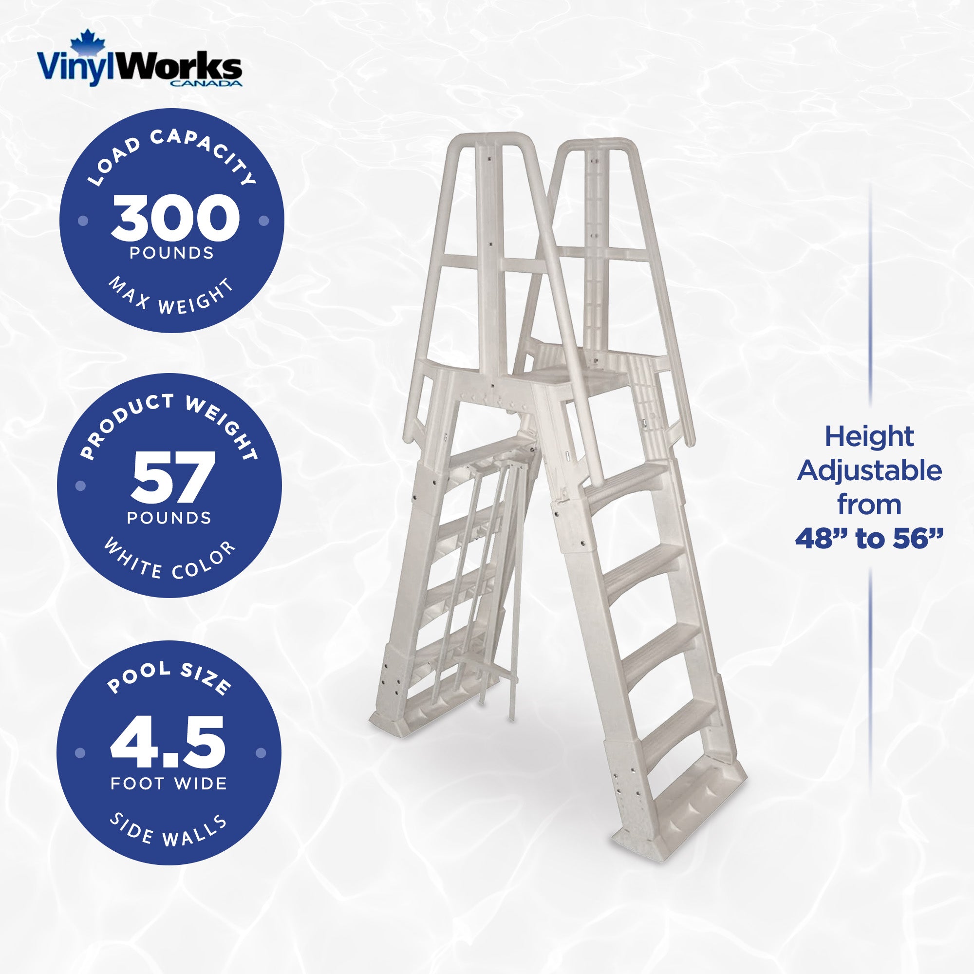 Vinyl Works A Frame Ladder for Swimming Pools 48 to 56" Tall (Used) - VMInnovations