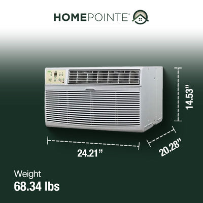 HomePointe 8,000 BTU 115 Volt Through The Wall Window Air Conditioner, White - VMInnovations