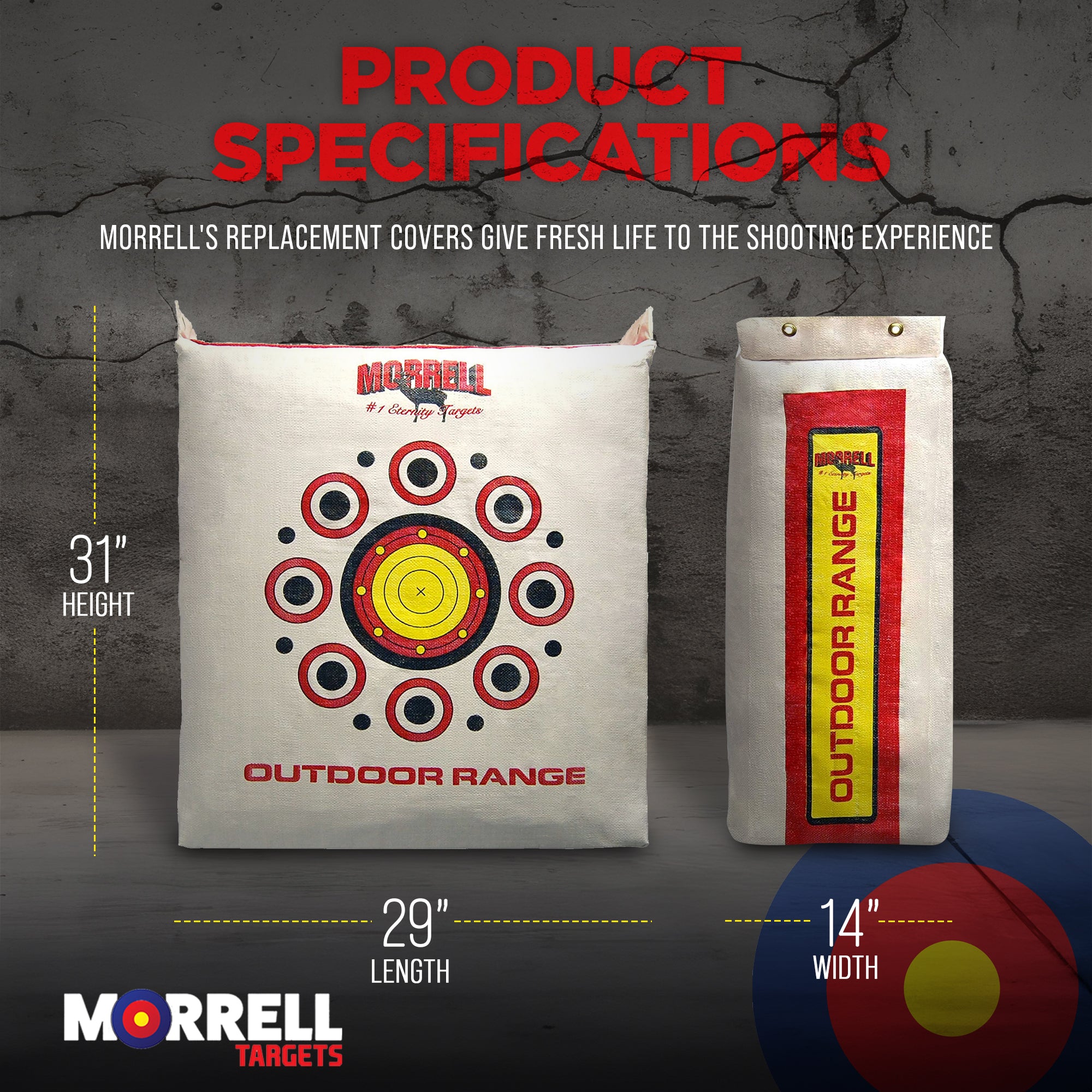 Morrell Outdoor Weatherproof Range Field Point Archery Bag Target & (2) Covers