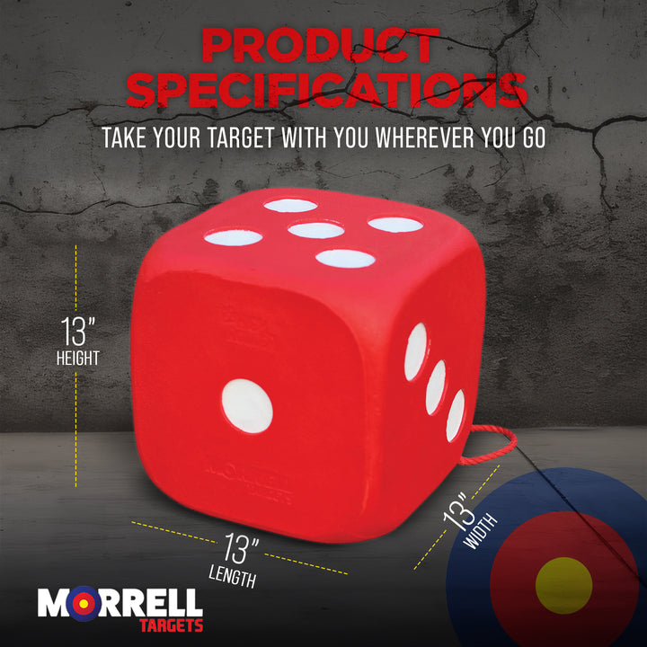 Morrell Targets High Roller Foam 6 Sided 21 Combo Archery Target, 13x13x13", Red