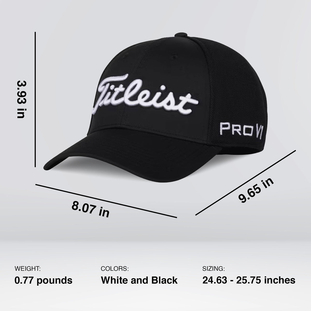 Titleist Tour Sports Staff Collection XL/XXL Mesh Standard Curve Bill Golf Cap