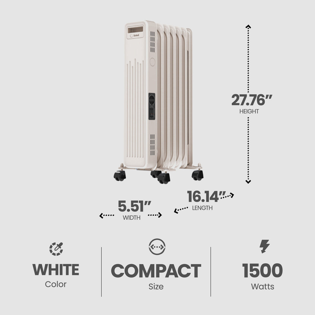 Geneva Industrial Electric Oil Filled Radiator Heater, 3 Heat Settings (Used)