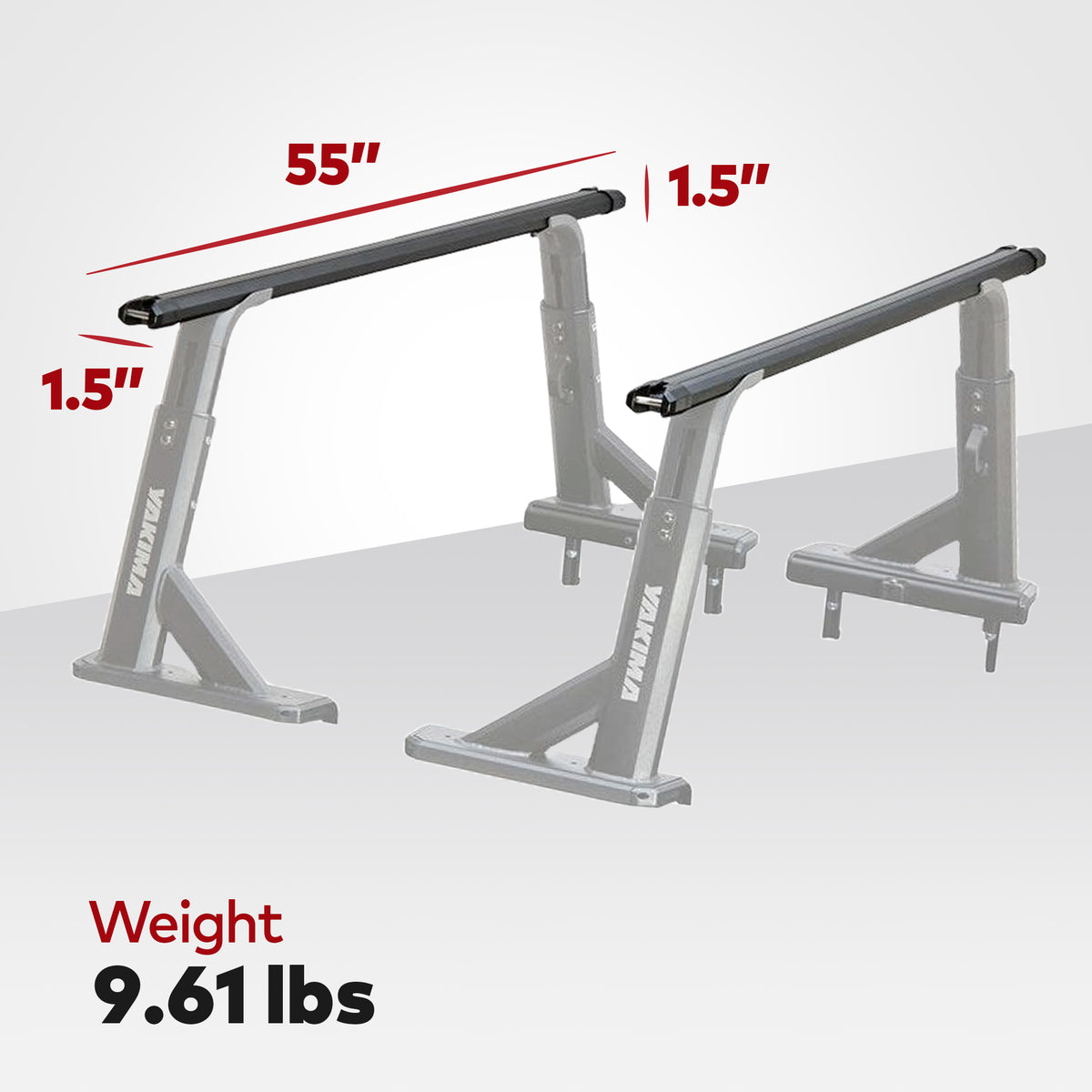 YAKIMA ReelDeal Padded Rooftop Rack Mount & 2 Pack 55 Inch Aluminum HD Crossbar