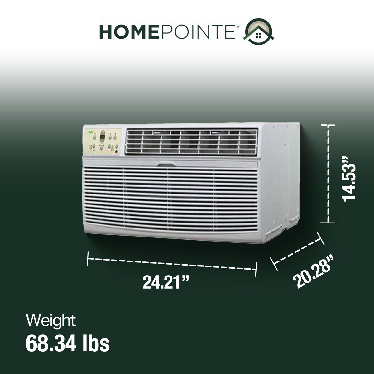 HomePointe 8,000 BTU 115 Volt Through The Wall Window Air Conditioner, White - VMInnovations