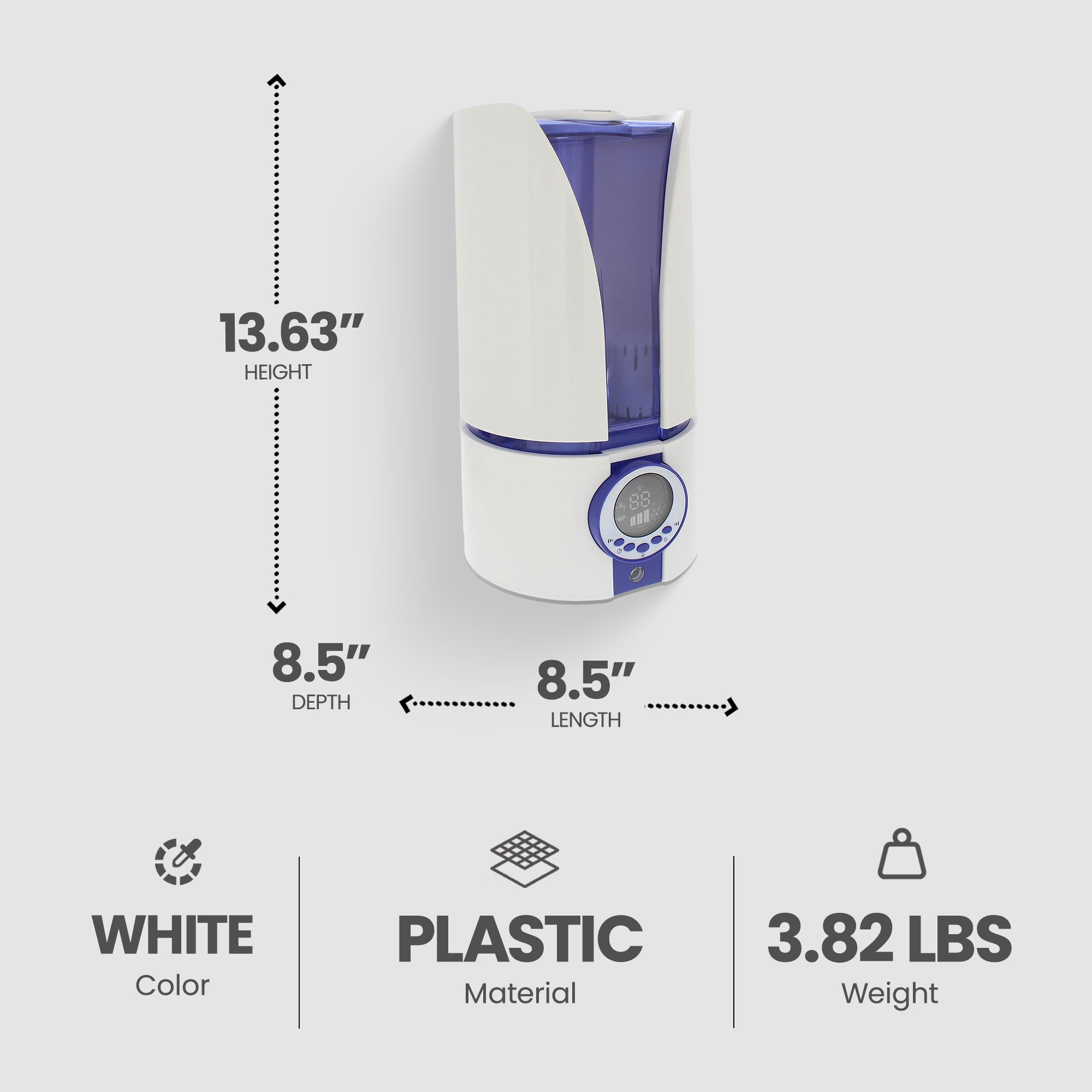 Comfort Zone 2 Pack Ultrasonic Filter Free Humidifier with Digital Controls - VMInnovations