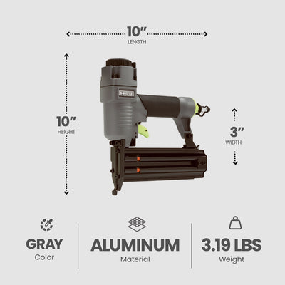 Master Mechanic Pneumatic18G Lightweight Die Cast Aluminum Brad Nailer(Open Box) - VMInnovations