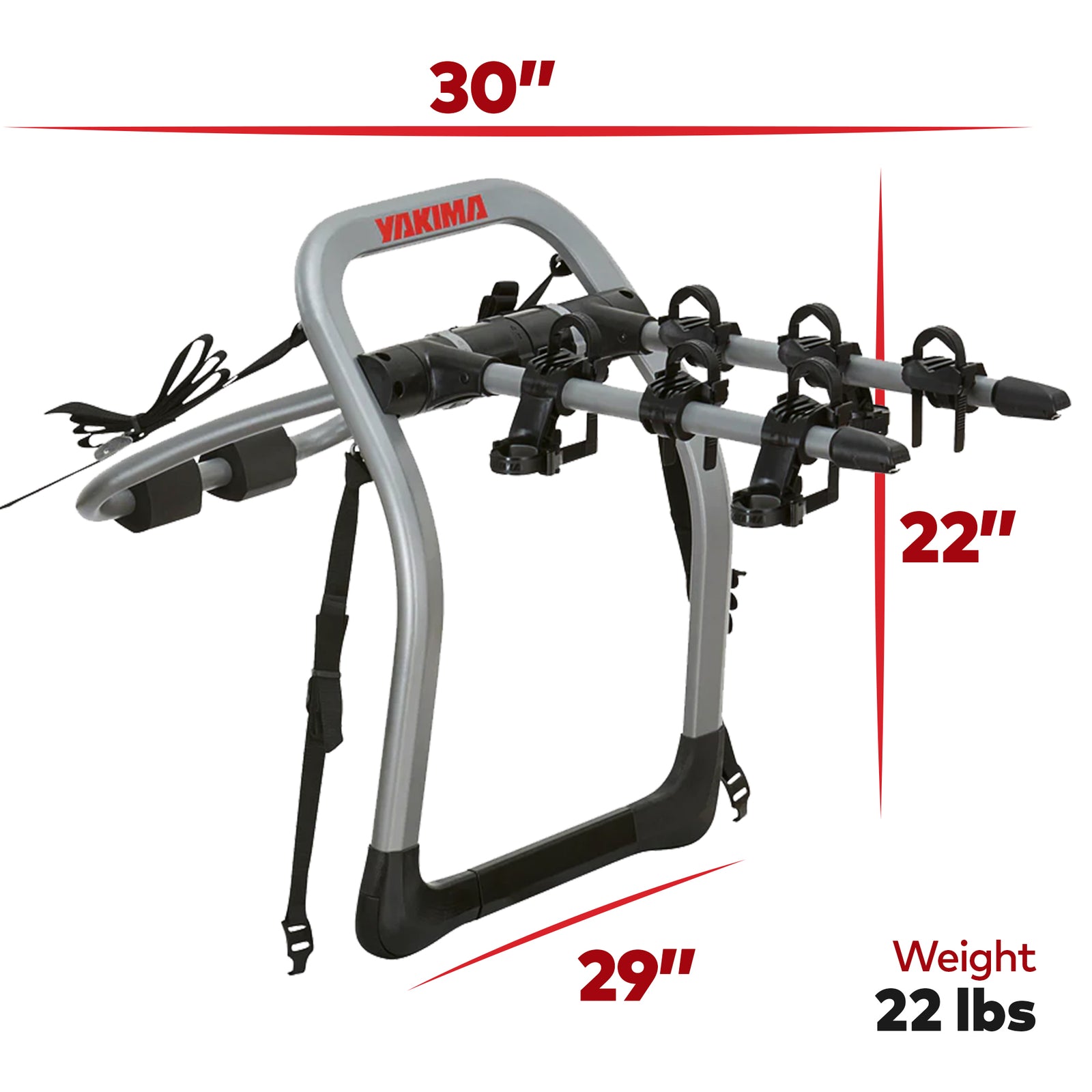 Yakima HalfBack 3 Bike Capacity Bike Rack with ZipStrips, Gray/Black (For Parts) - VMInnovations
