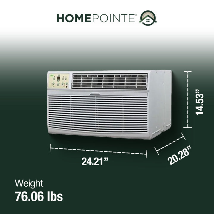 HomePointe 12,000 BTU 230 Volt Through The Wall Window Air Conditioner, White