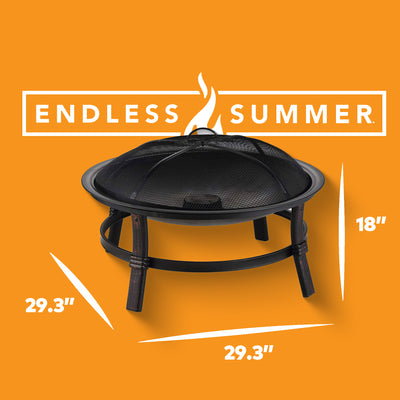 Mr. Bar-B-Q 29.3" Wood Burning Fireplace w/Match Ignition, Black (For Parts) - VMInnovations