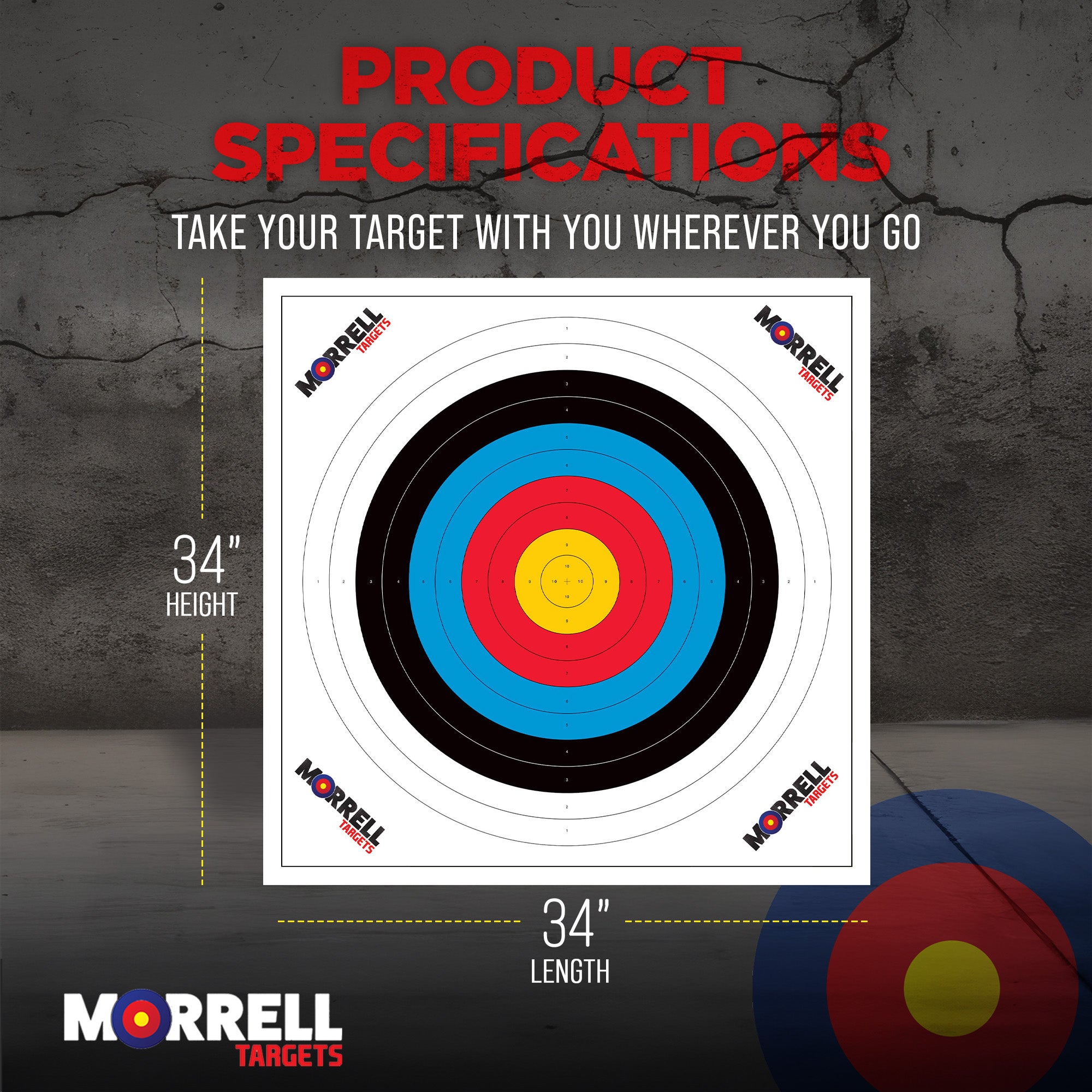 Morrell Targets 80 Cm Paper Archery Target Face with Heavy Card Stock (Open Box)