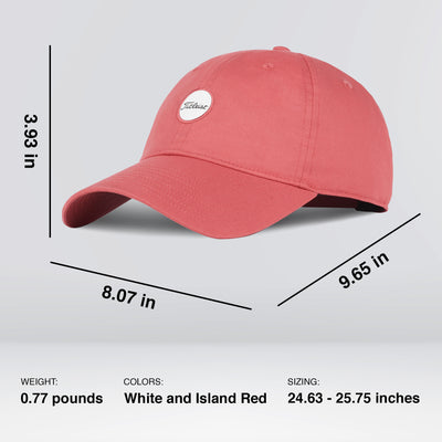 Titleist Montauk Lightweight Adjustable Style Cap for Golfers, Island Red/White