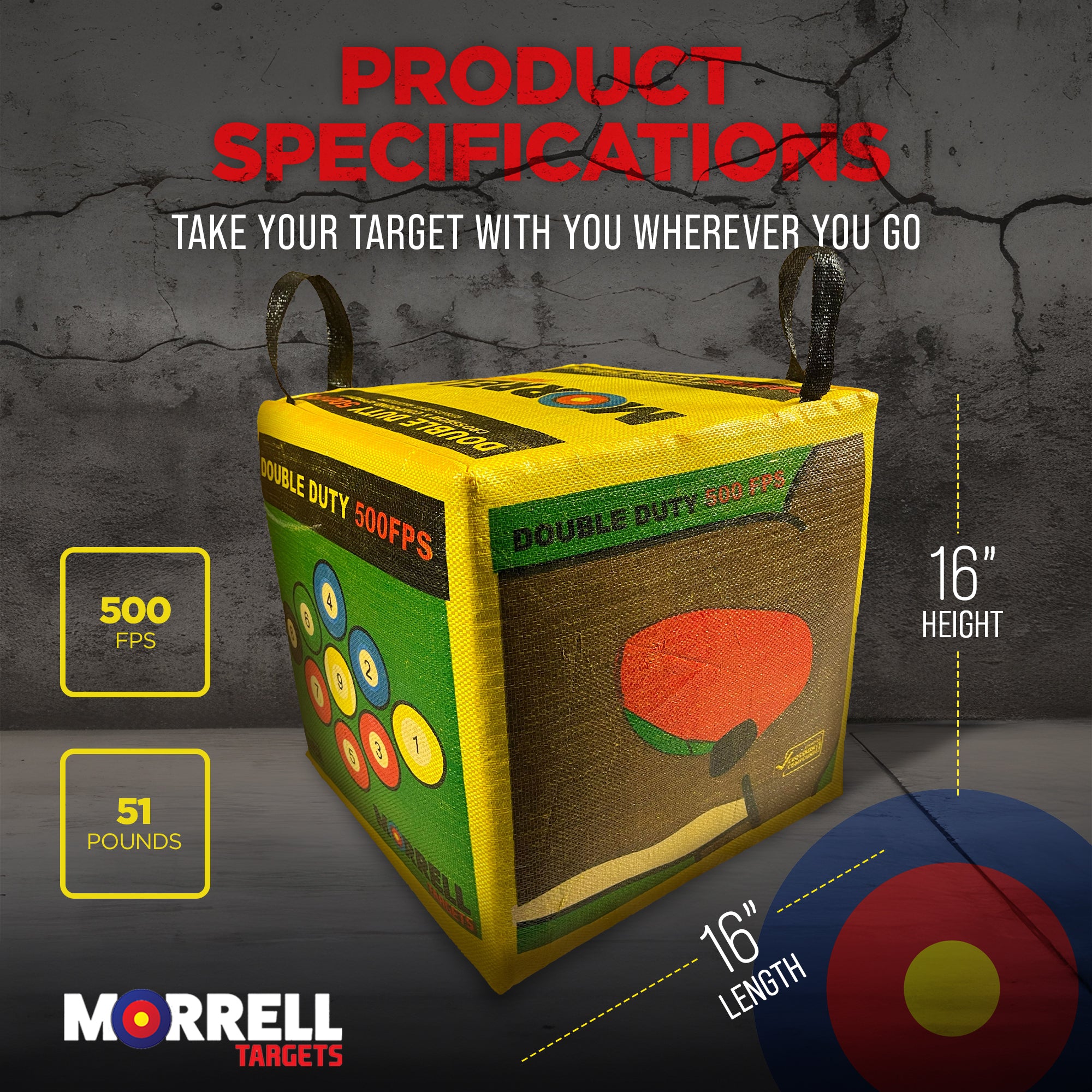 Morrell 4-Sided Archery Target, Field Point Shooting Bag, Double Duty (Open Box) - VMInnovations