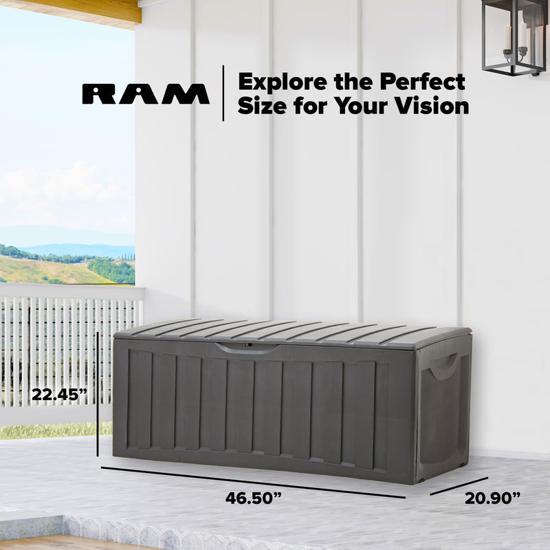 Ram Quality Products Plastic 90 Gal In/Outdoor Locking Cushion Box (For Parts)