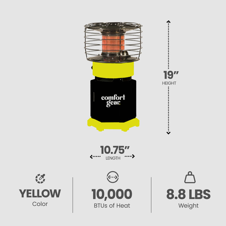 Comfort Gear 2 Pack 360 Degree Propane Heater, 7500 to 10000 BTU, Black/Yellow - VMInnovations