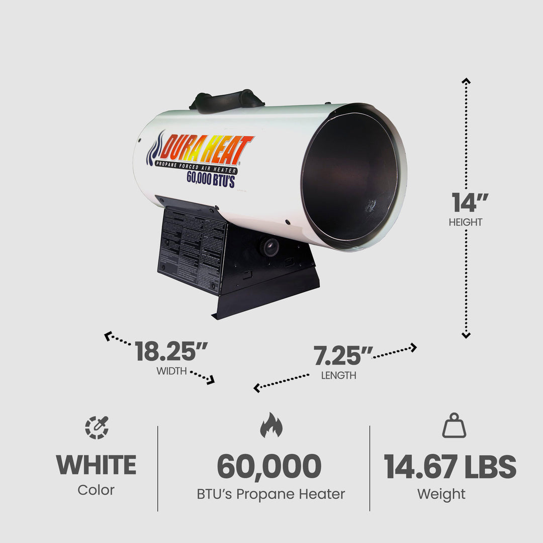 Dura Heat 60,000 BTU Portable Propane Heater for 1,500 Square Feet (Used) - VMInnovations
