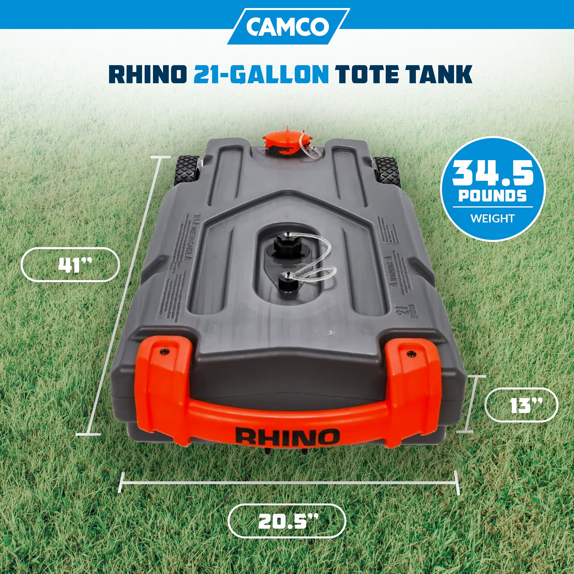 Camco Rhino Portable 21 Gallon RV Waste Tank Holding Hose and Accessories (Used) - VMInnovations