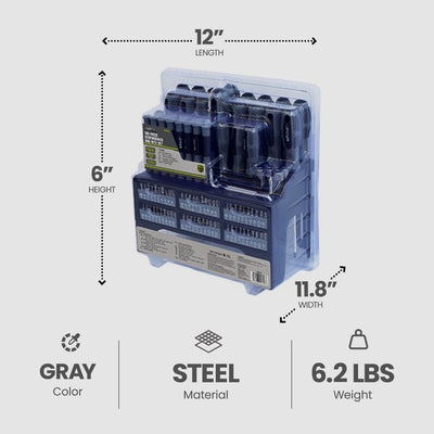 Master Mechanic Screwdriver & Bits Made of Chrome Vanadium Steel, 100 Piece Set - VMInnovations