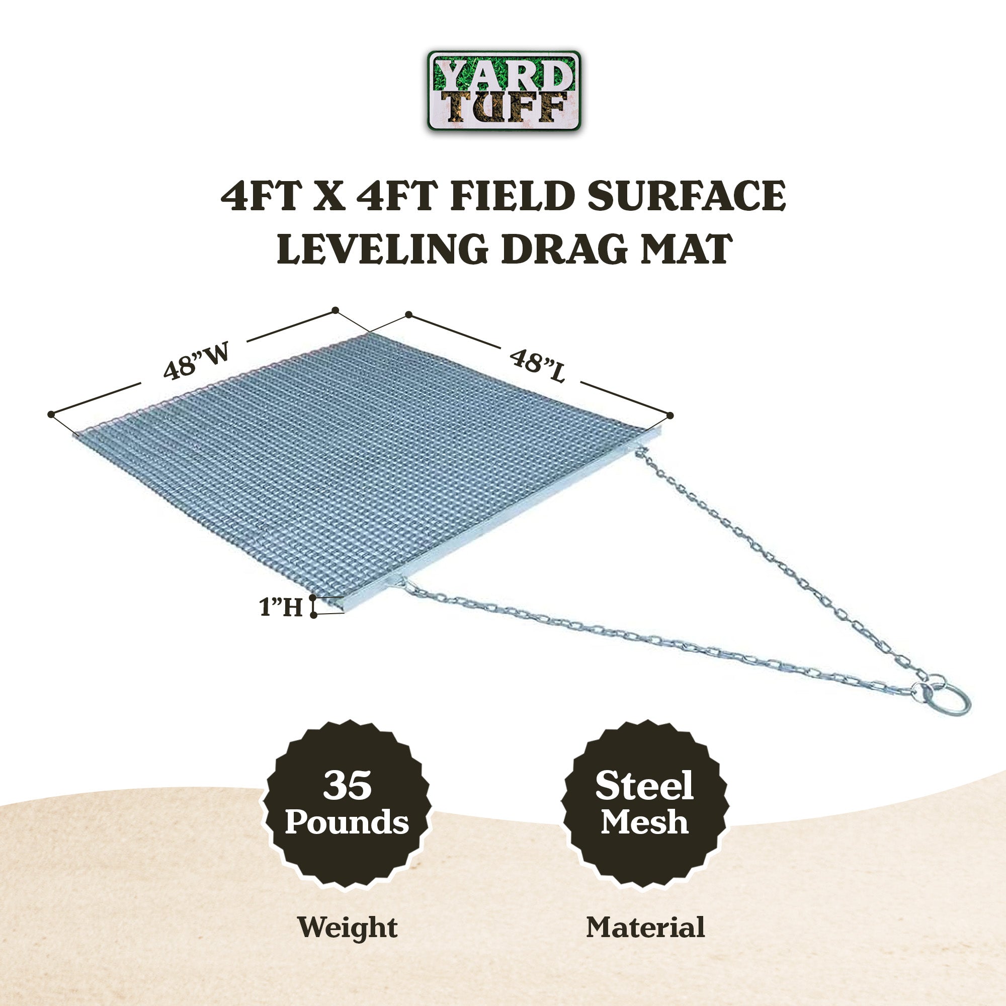 Yard Tuff ATV/UTV 4x4 Ft Zinc & Steel Field Surface Leveling Drag Mat(Open Box) - VMInnovations