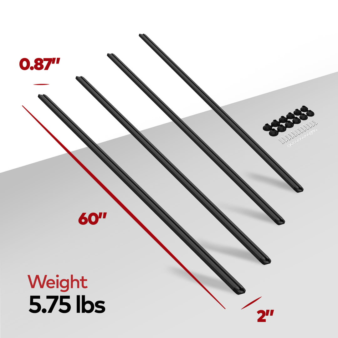 Yakima HD Track 60 Inch Car Roof Top Rack Mounting System with CapNuts, Black - VMInnovations