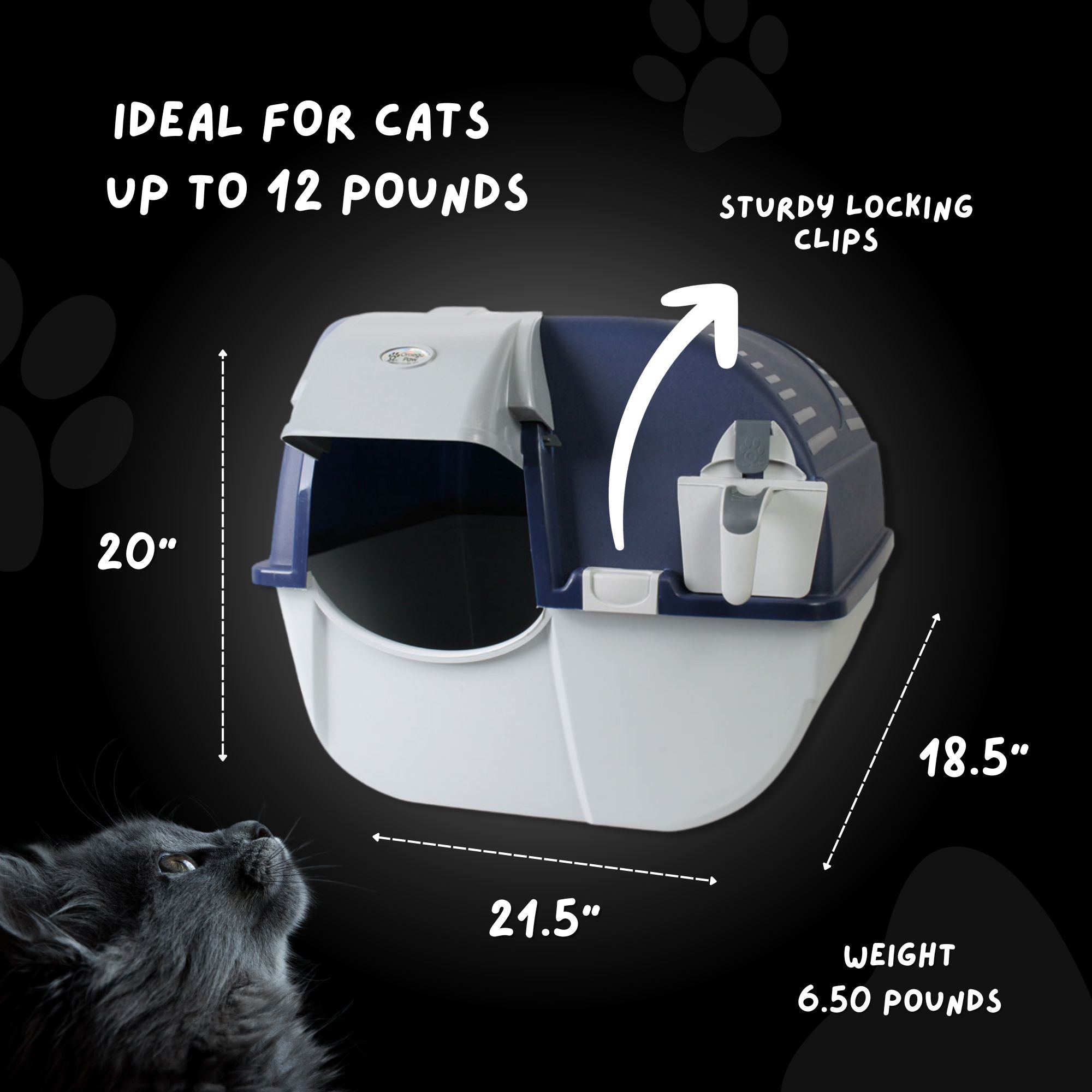 Omega Paw Roll N Clean Complete Self Cleaning Litter Box & 100 Bags, Blue (Used) - VMInnovations