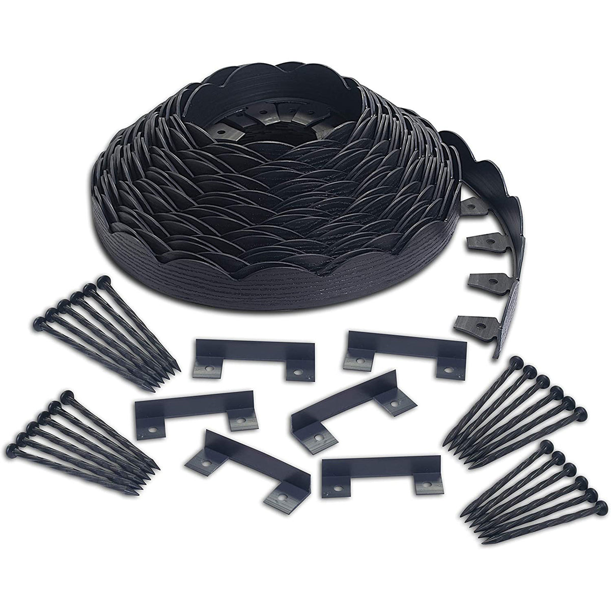 Dimex EasyFlex Scalloped Top No Dig 100 Foot Garden Landscape Edging, Black