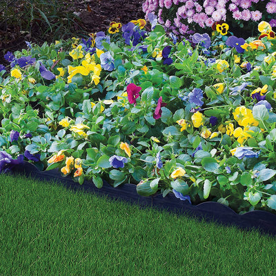 Dimex EasyFlex Scalloped Top No Dig 100 Foot Garden Landscape Edging, Black