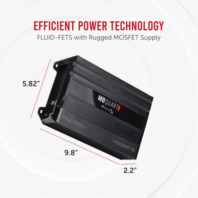 MB Quart Formula 1,000 Watt Mono Car Audio Mobile Amplifier, FA2-1000.1, Black