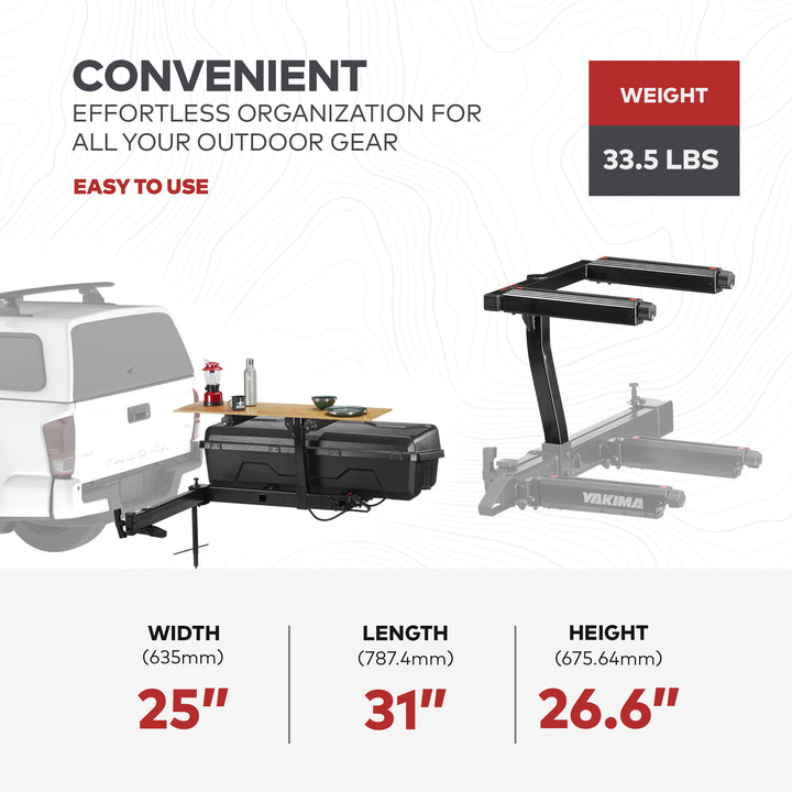 Yakima EXO TopShelf Second Level Hitch Base Rack Storage System with 2 SKS Locks