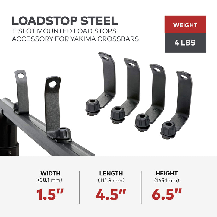 Yakima Steel T-Slot Mounted Load Stops Accessory for Yakima Crossbars (Open Box)