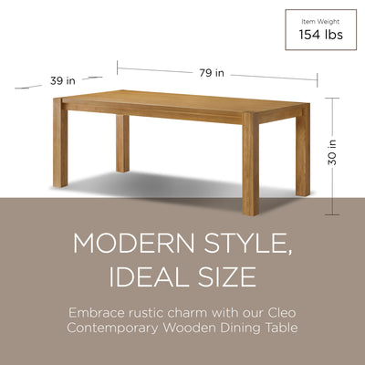 Maven Lane Contemporary Wooden Dining Table in Refined Natural Finish (Open Box)