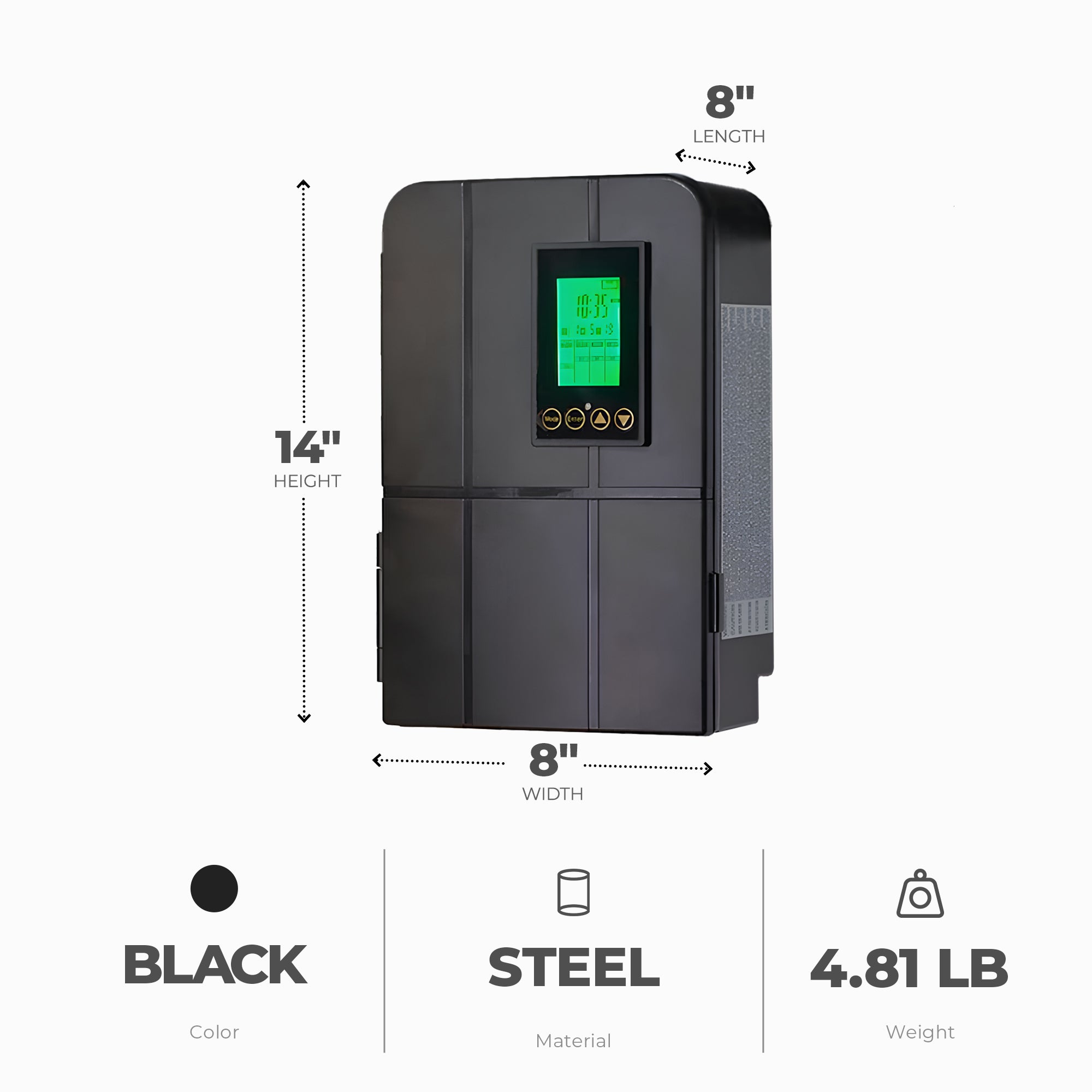 Fusion 120 Watts Low Voltage Stake Light Transformer with Built-In Timer, Black - VMInnovations