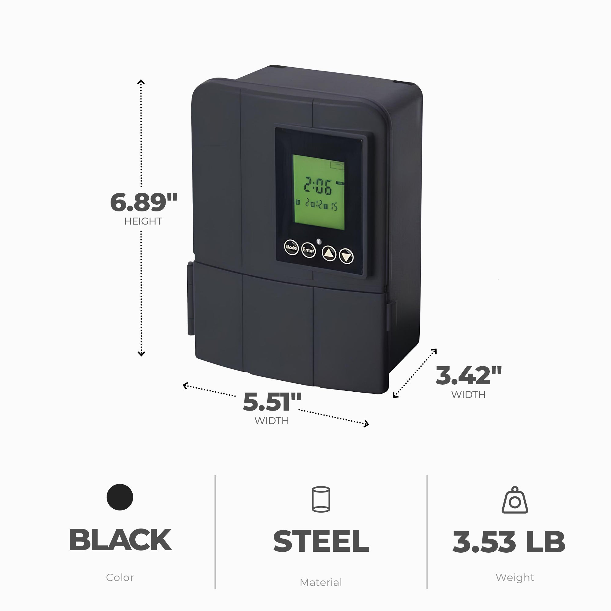 Fusion Low Voltage Outdoor LED Lighting Transformer w/Timer, 50W, Black (Used) - VMInnovations