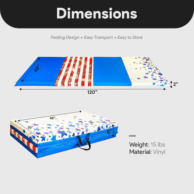 BalanceFrom Fitness 120"x48" All Purpose Exercise Mat, Star/Stripe (Open Box) - VMInnovations