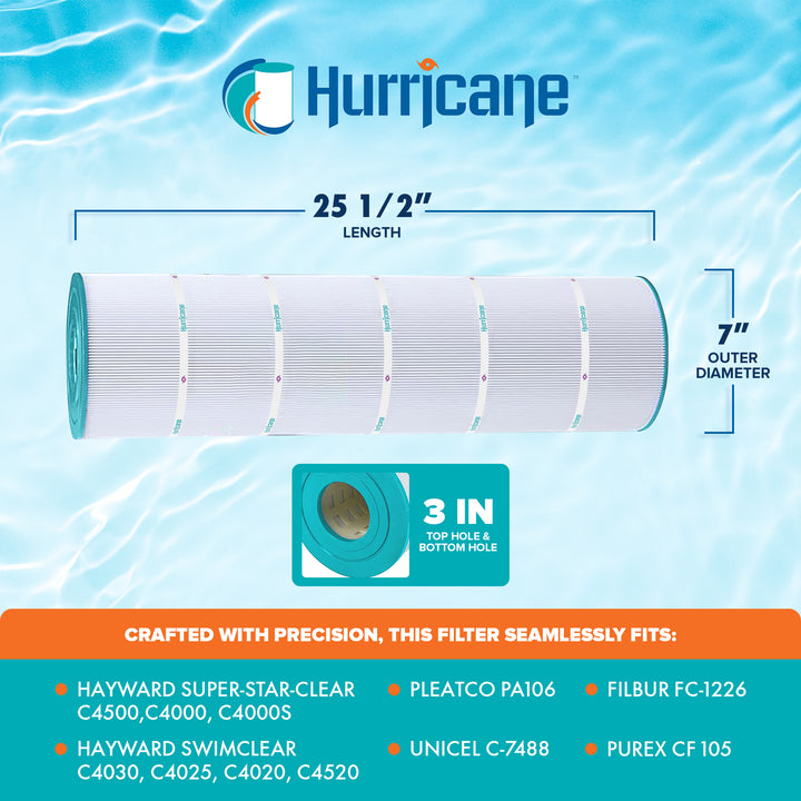 Hurricane 16 Pack HF7488-04 Advanced Pool and Spa Filter Cartridge Replacement