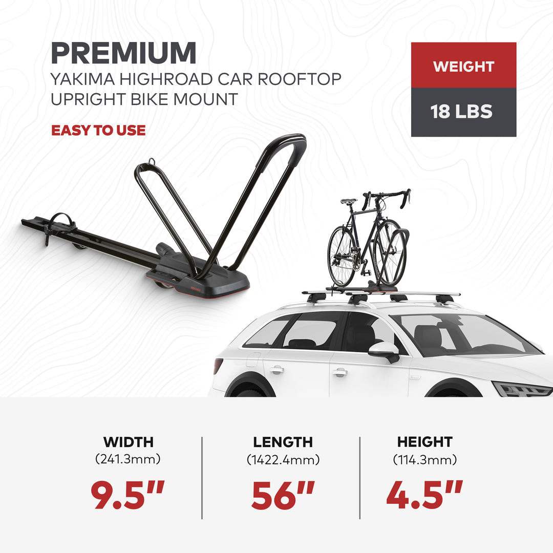 Yakima HighRoad Rooftop Upright Bike Mount, Compatible w/StreamLine (Open Box)